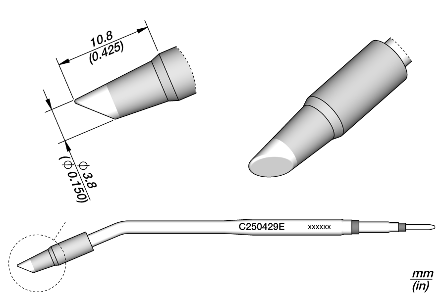 C250429E - Conical Bevel Cartridge Ø 3.8 S2